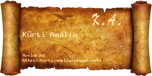 Kürti Amália névjegykártya